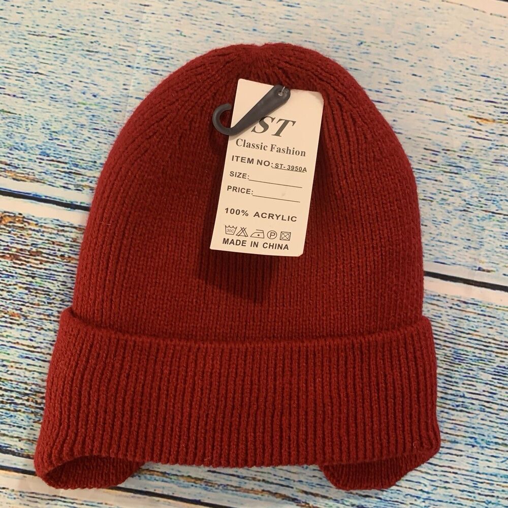 red hat beanie knit linen boys kids earflap Winter Outdoor Linen Unisex Knit